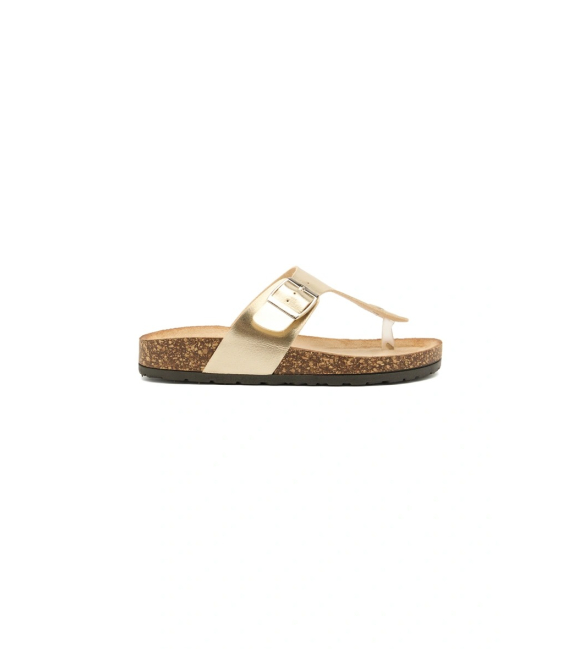  Women's sports gold flip-flops