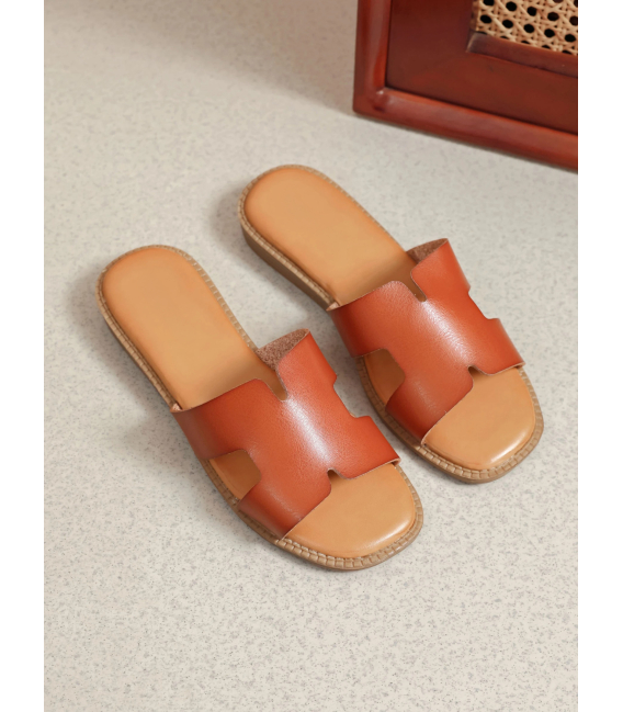 Comfortable elegant orange slippers