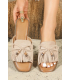 Comfortable beige summer slippers with tassel