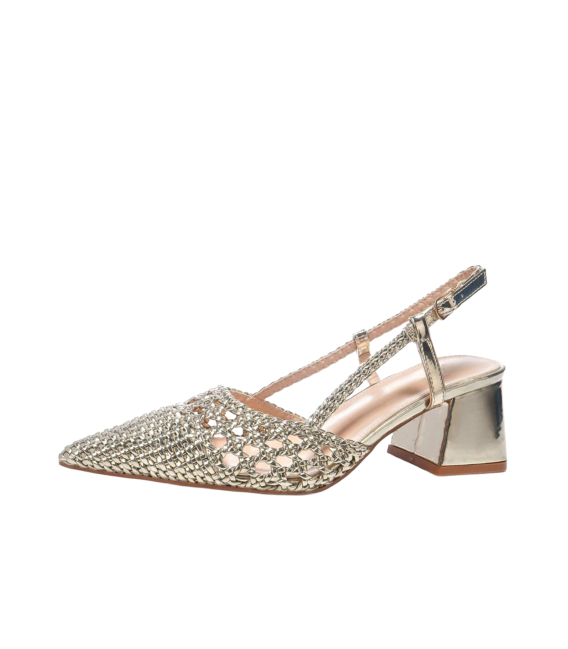 Women's gold heeled sandals