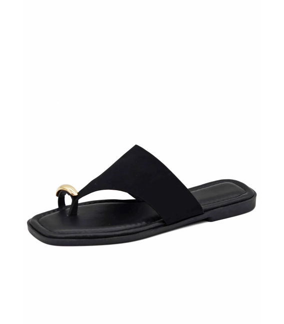 Women's suede black slippers