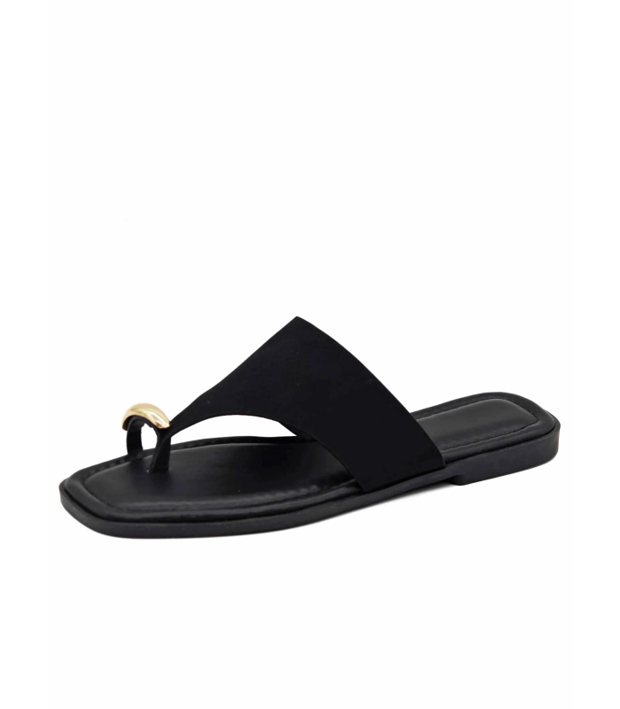 Women's suede black slippers