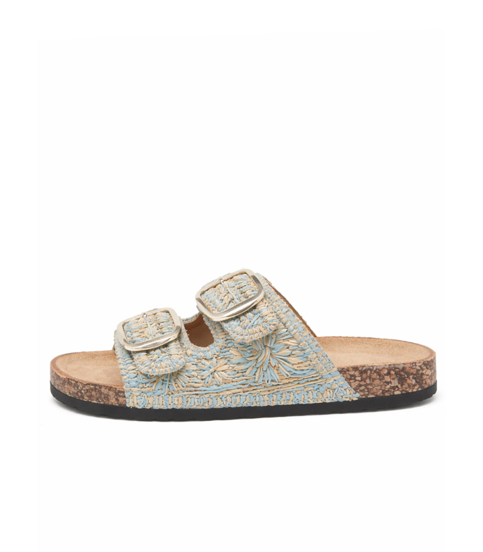 White and blue flip-flops