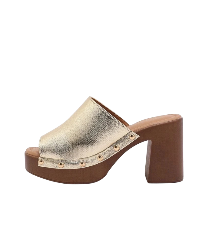 High gold women's slippers