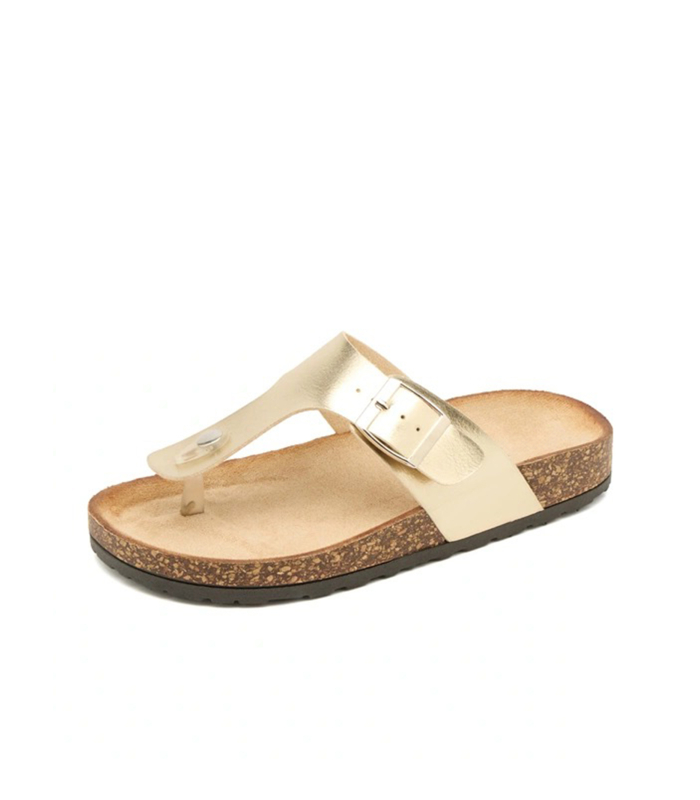  Women's sports gold flip-flops