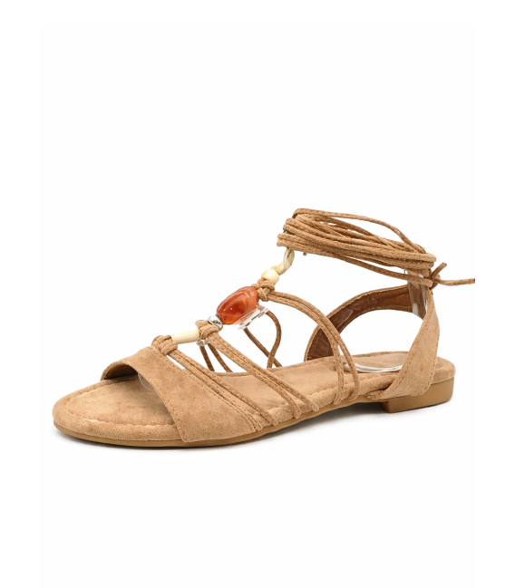 Women's cinnamon lace-up sandals
