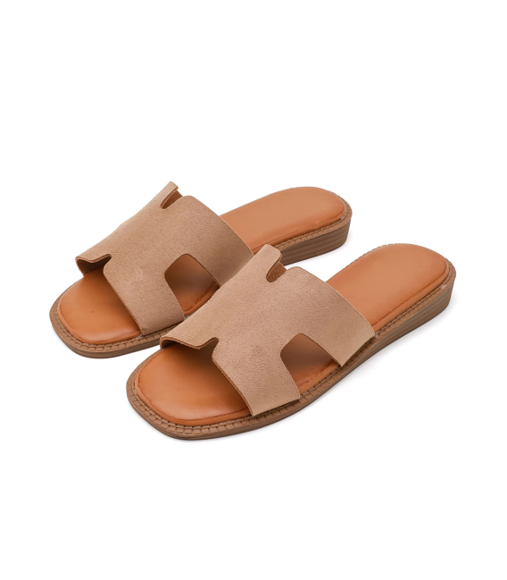Comfortable elegant beige slippers
