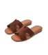 Comfortable, elegant brown slippers made of brushed leather