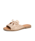 Comfortable beige summer slippers with tassel