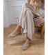 Low comfortable sandals beige