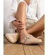Women's closed beige slippers