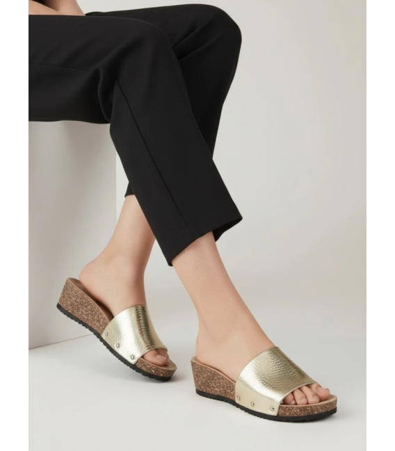 Summer gold flip-flops