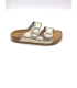 Women's gold flip-flops