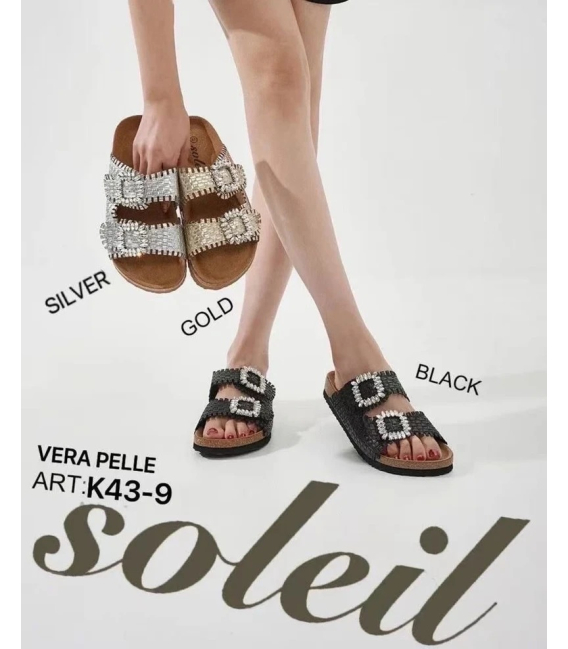 Women's black slippers