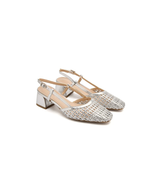 Women's modern silver sandals