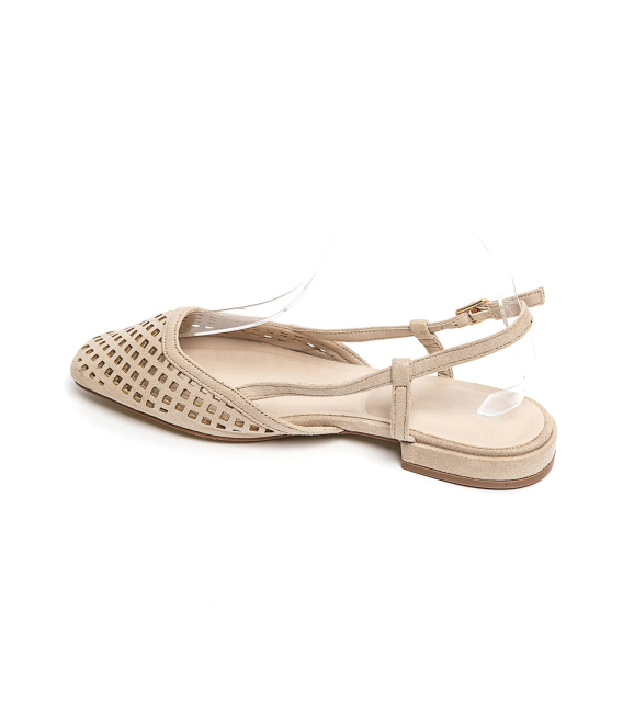 Low comfortable sandals beige