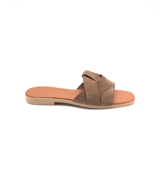 Modern comfortable taupe slippers