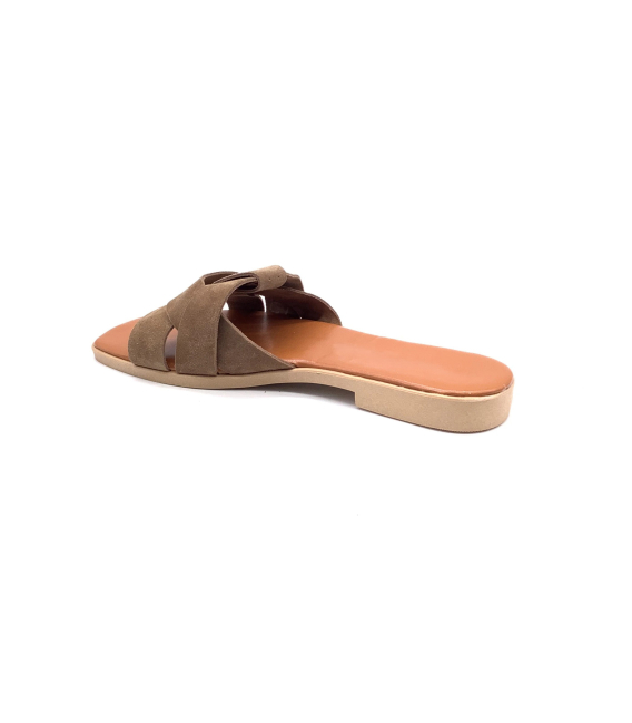 Modern comfortable taupe slippers