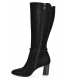 Black heeled boots with decorative lace 2279 