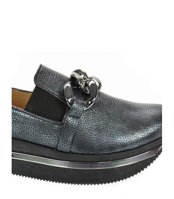 Dark grey sneakers with black decoration on the sole KARLA DTE3403 