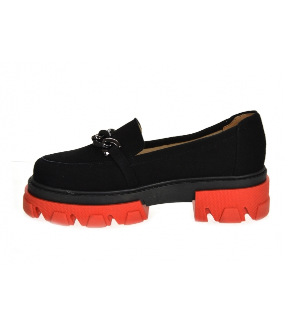Black extravagant low shoes with chain DBA2268