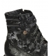 Black glossy ankle boots with camouflage pattern DKO3405 