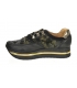 Black-green sneakers with camouflage pattern on a black sole KARLA DTE2118 