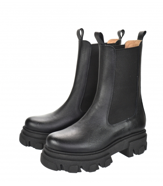 Black low boots with elastic material 8120