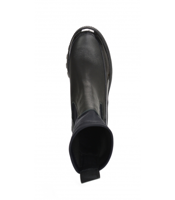 Black ankle boots with elastic material DKO2276