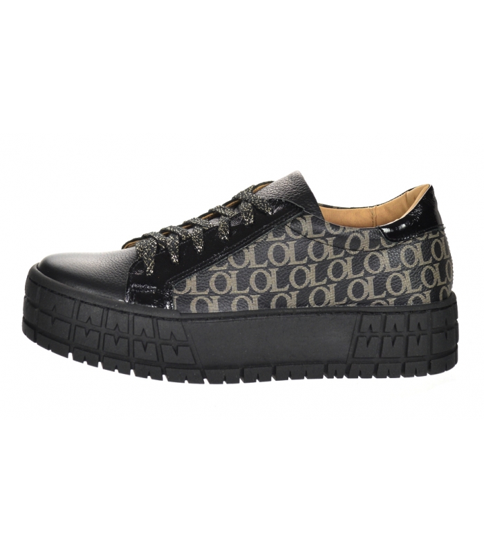 Black sneakers with a fine and a a black sole HANZA DTE3317 | OLIVIA SHOES