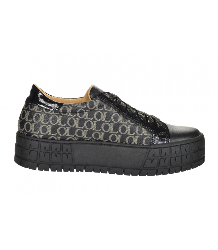 Black sneakers with a fine and a a black sole HANZA DTE3317 | OLIVIA SHOES