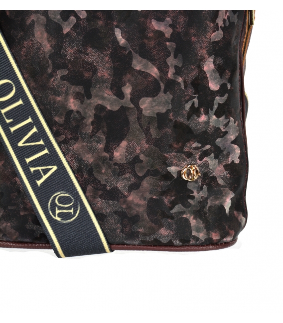 Burgundy camouflage handbag BODZIO 