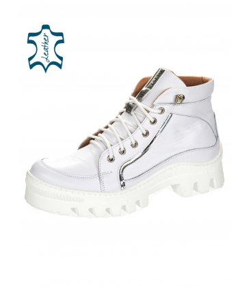 White-silver higher sneakers 8145