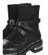 Black ankle boots with decorative stripes 8153 