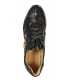 Black sneakers with smooth patent leather and burgundy camouflage pattern on the sole TAMIRA K894