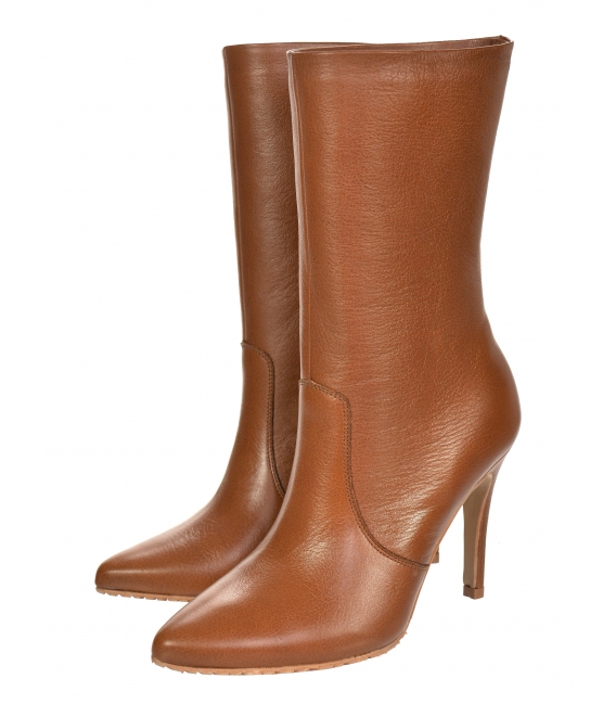 Brown ankle boots on heel 8154-B335
