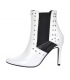 White and black ankle boots with embellishments 8155-B299 / B109