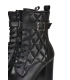 Black quilted boots on a thick heel 8156-B334