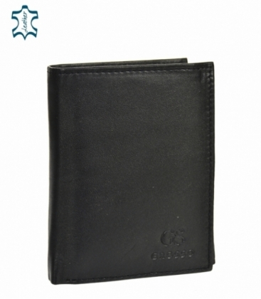 Pánska kožená čierna jednoduchá peňaženka GROSSO ZM-77-123