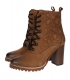Brown quilted ankle boots on heel 2260 