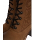 Brown quilted ankle boots on heel 2260 
