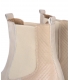 Bege ankle boots with stitching on a thick heel DKO2180