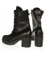 Black ankle boots with a 3D pattern on a thick black heel K2174