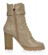 Bége quilted boots on a thick heel 8156-B334