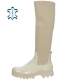 beige boots with elastic material below the knees DCI2279