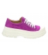 fuchsia sneakers made of brushed leather on a high sports sole AGA DTE3298