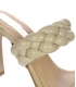 Bege leather braided slippers on an elegant DSL2299 heel