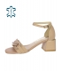 Powder leather sandals on a lower square heel and intertwined decoration DSA2303