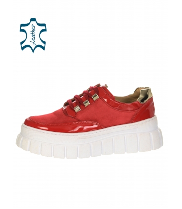 Red gold simple sneakers on the bege ZUMA sole DTE2118