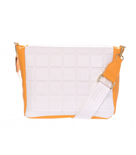 White-orange smaller handbag with a pattern WANDA